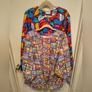 Fashion Scrubs Colorful Patterned Top